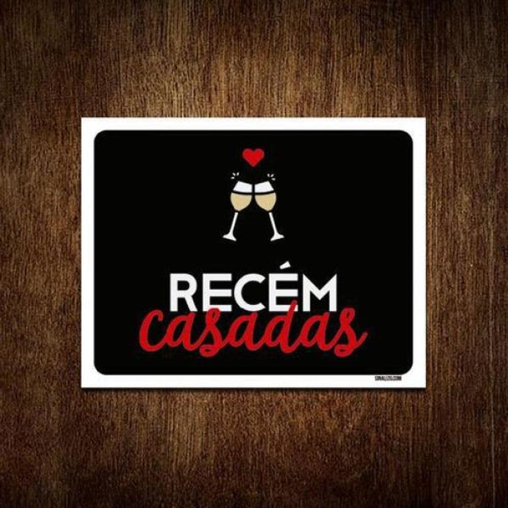 Placa Decorativa - Recém Casadas 27X35