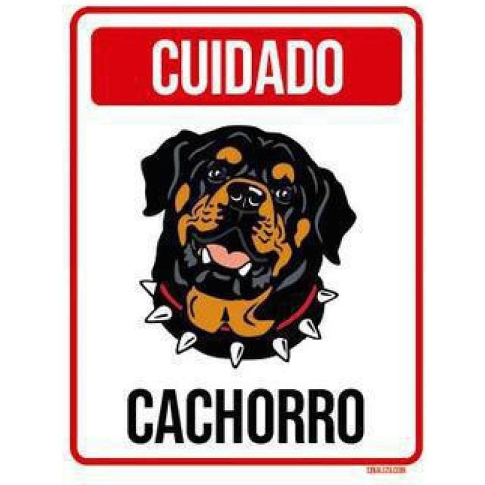 Kit 3 Placas Cuidado Cachorro Rottweiler 2