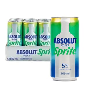 Kit Com 6Und Drink Pronto Vodka Absolut+Sprite Lata 269Ml