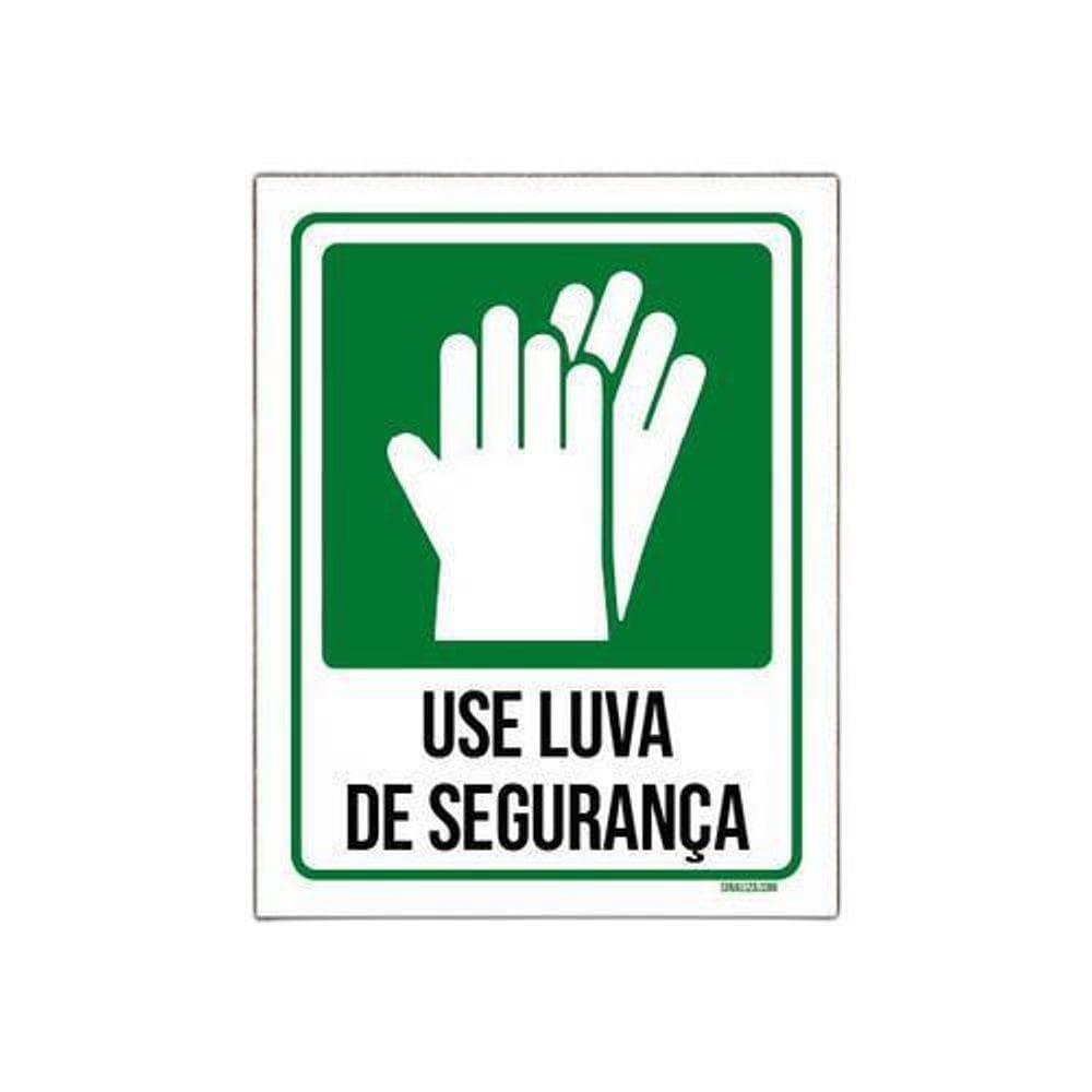 Kit 10 Placas Sinalização Use Luva Segurança