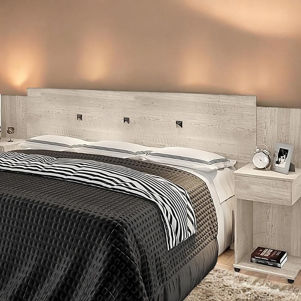 Cabeceira Box Ajustável com Mesa de Cabeceira Arabella Amarula