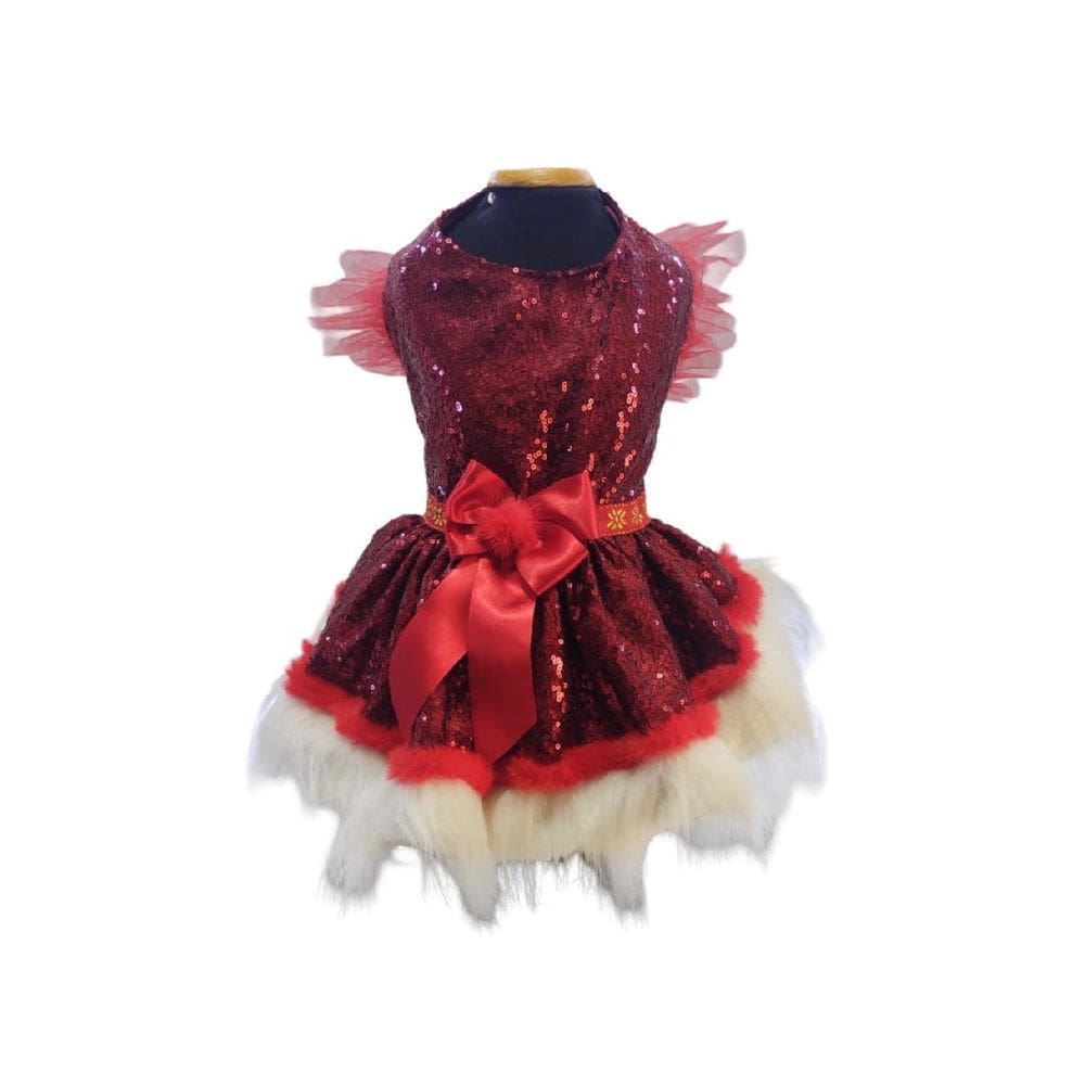 Vestido Festivo Pet Natalino Paete Para Cães Tam 2