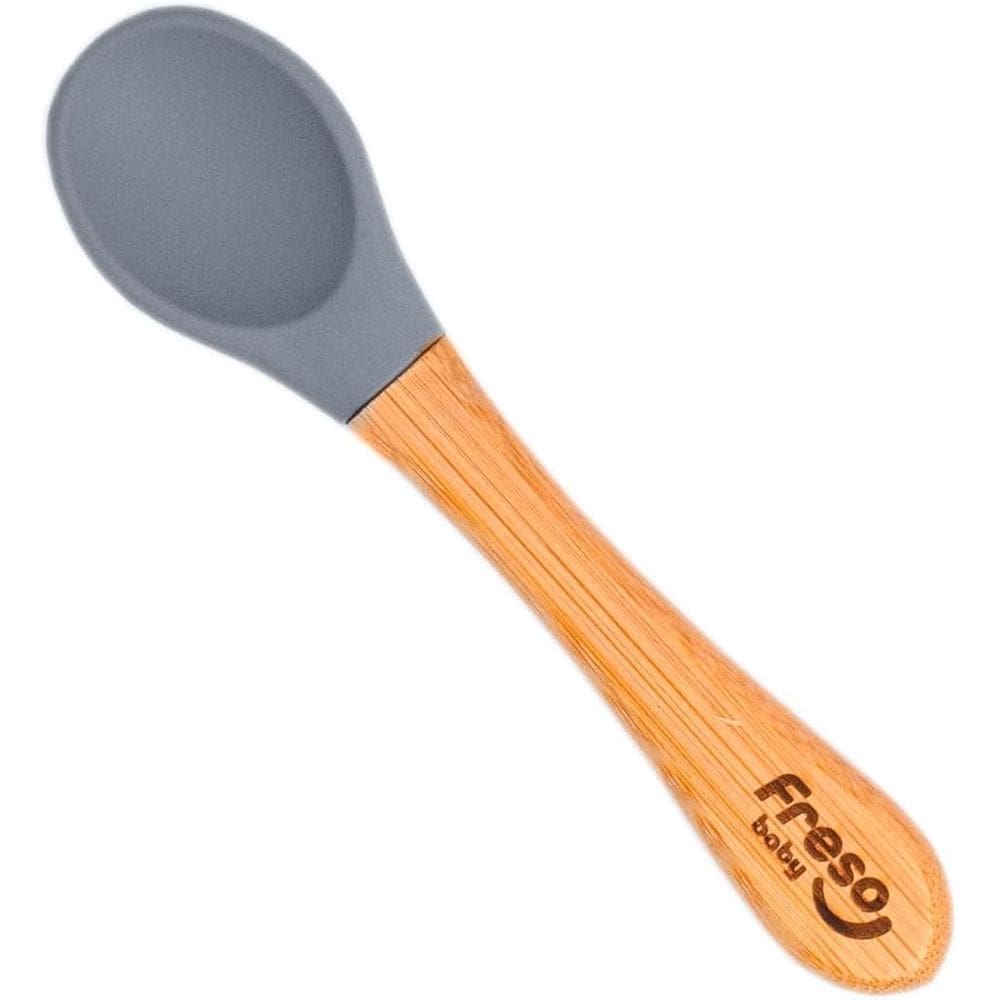 Colher Bambu E Silicone Cinza Freso