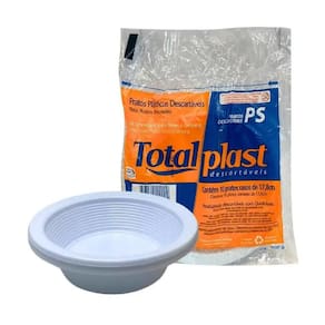 Prato Descartável Cumbuca Fundo 15Cm Sobremesa C/100 Branco