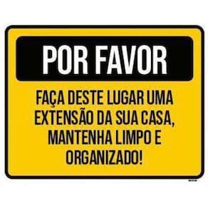 Kit 5 Placas Por Favor Mantenha Limpo E Organizado