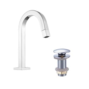 Kit Cromado Torneira Banheiro Lavabo Média+Válvula Click 7/8