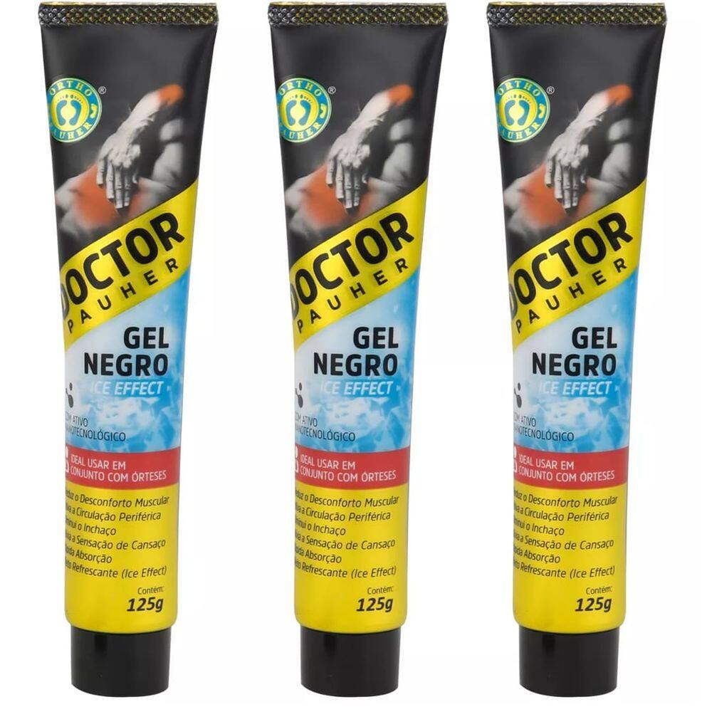 Gel Negro para massagem Doctor Pauher CM600 Kit com 3 unidades