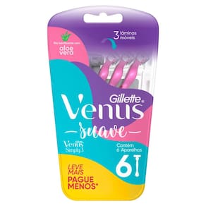 Aparelho de Depilar Gillette Venus Suave Simply3 com 6 Unidades Leve Mais Por Menos