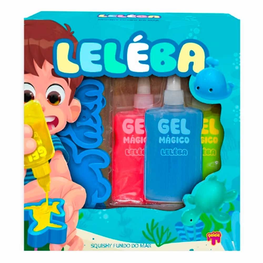 Massinha - Gelelé Leléba Gel Mágico - Fundo do Mar Azul - Doce Brinquedo