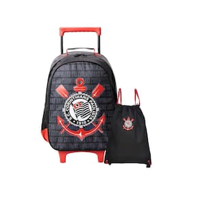 Ki Mochila Escolar De Rodas+Bolsa Saco Corinthians Oficial
