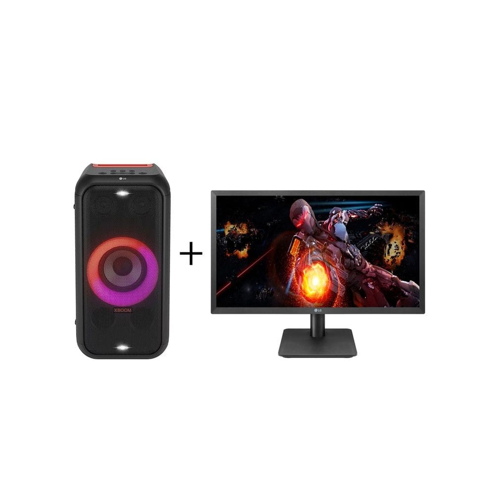 Combo Monitor Gamer LG 21,5`` Full HD 75Hz 22MP410-B + Combo Caixa De Som Portátil LG Xboom XL5