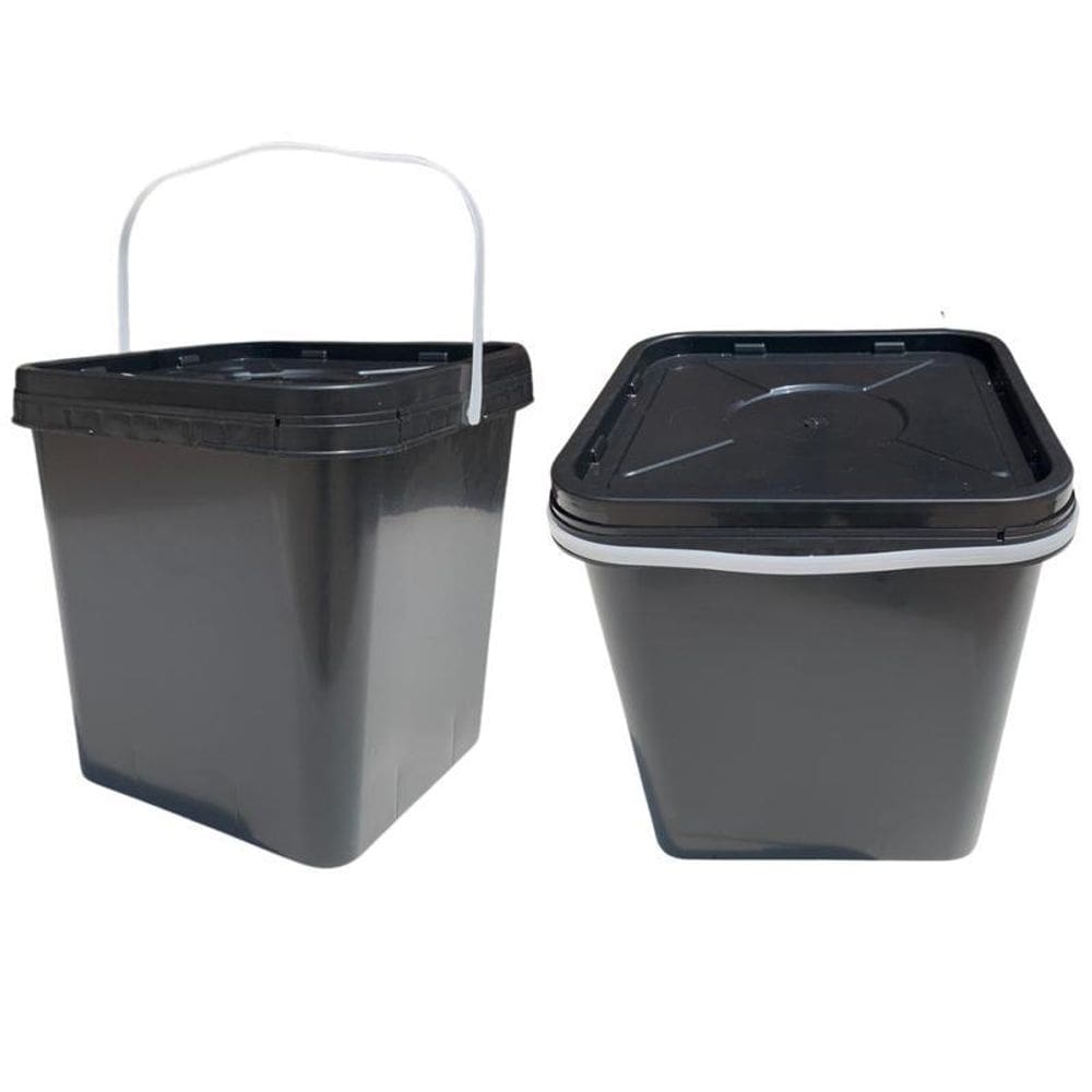 Balde Quadrado 16L Para Organizar Brinquedos E Tampa Lacre