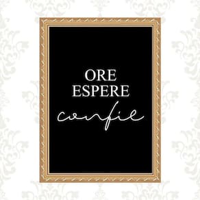 Quadro Moldura Dourada Ore Espere Confie 45X34Cm