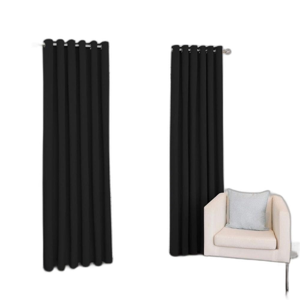 Cortina Oxford Preta 300X270 Sala/Quarto Fabritex