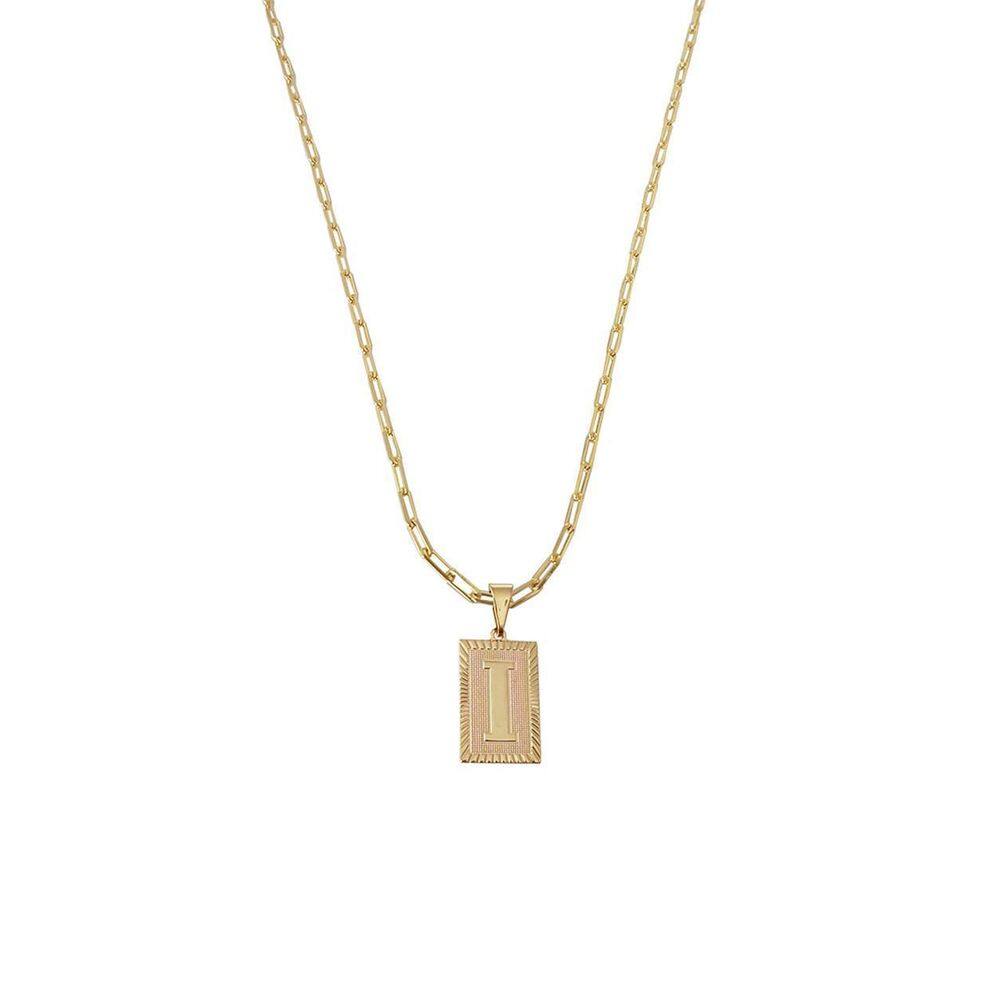 Cordão 50Cm Masculino Feminino Pingente Letra I Banhado Ouro