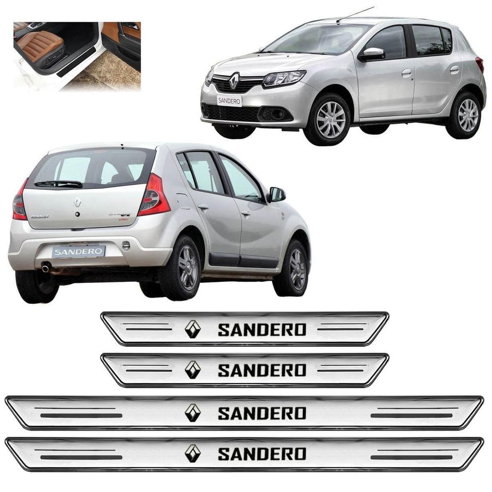 Soleira De Porta Platinum Sandero Todos 2008 A 2025 Prata