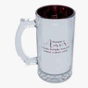 Caneca De Chopp Eletrostática Amor é Feito Bebida - Zonacriativa