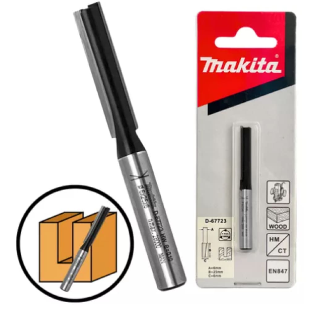 Fresa Paralela Corte Reto 6mm Haste 6mm MAKITA D-67723