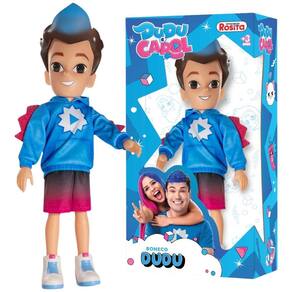 Boneco Dudu E Carol Youtuber Infantil Articulado Vinil 26Cm