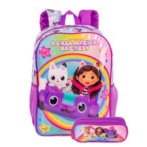 Mochila Costas Casa Mágica Gabb Estojo Duplo Escolar Passeio