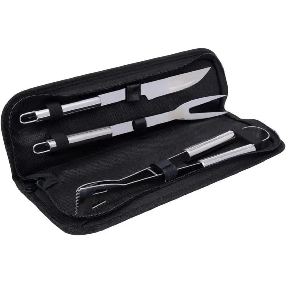 Kit Churrasco Linha Premium 3 Peças Aço Inox Profissional
