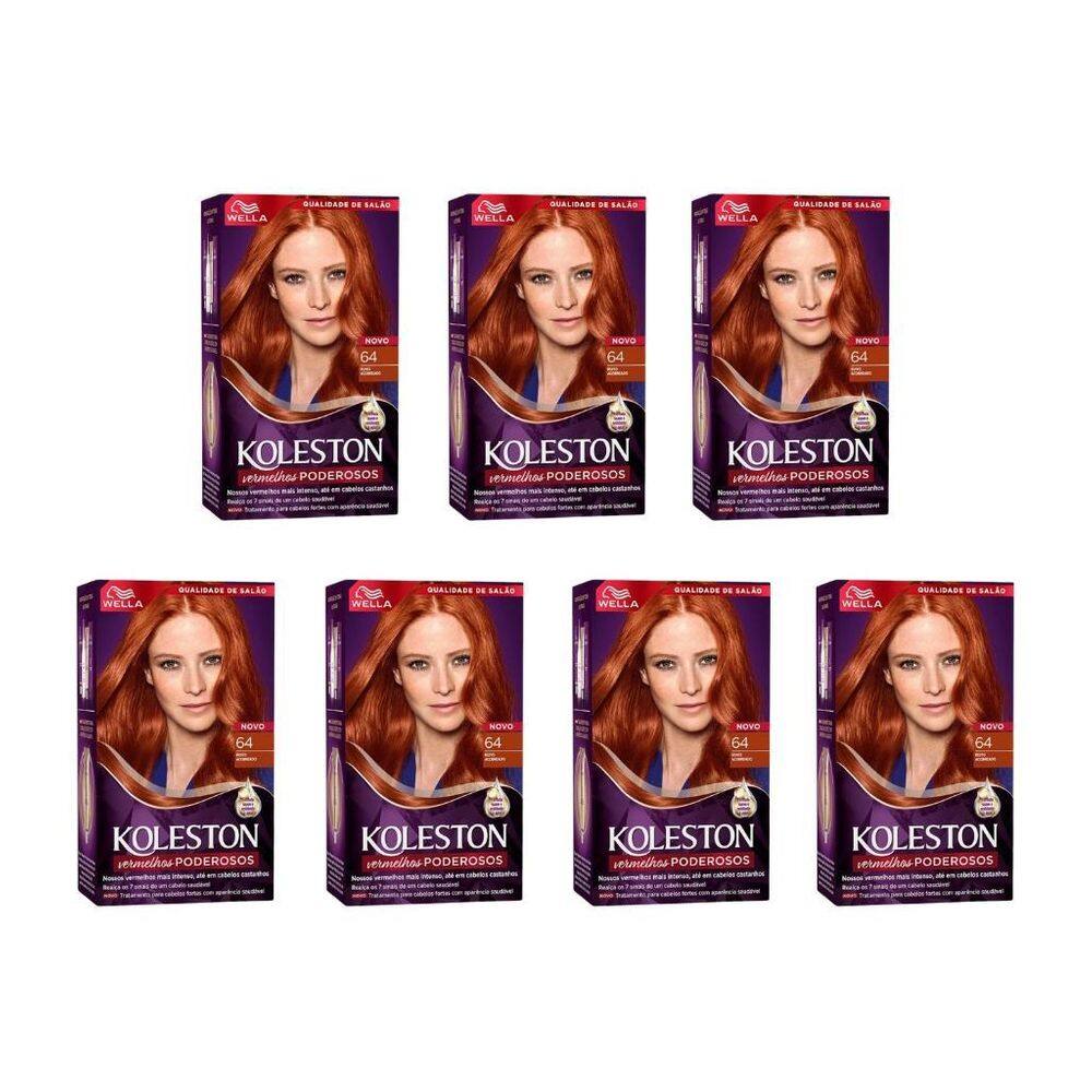 Coloraçao Koleston 64 Acaju Acobreado-Kit C/7Un