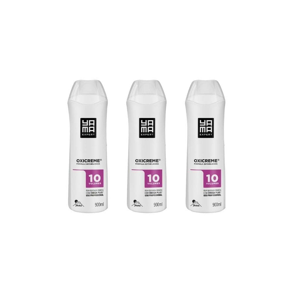 Agua Oxigenada Yama 900Ml 10 Volumes Cremosa-Kit C/3Un