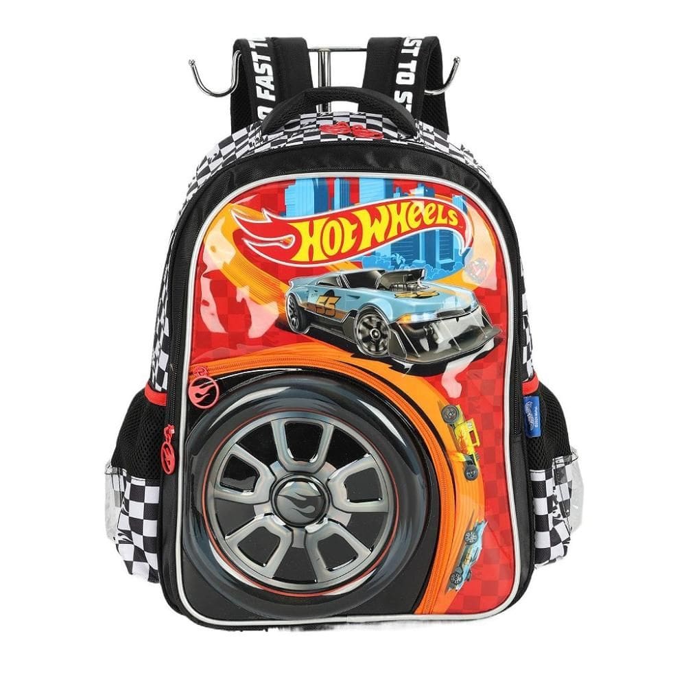 Mochila de Costas Luxcel Hotwheels Jacquard Preto