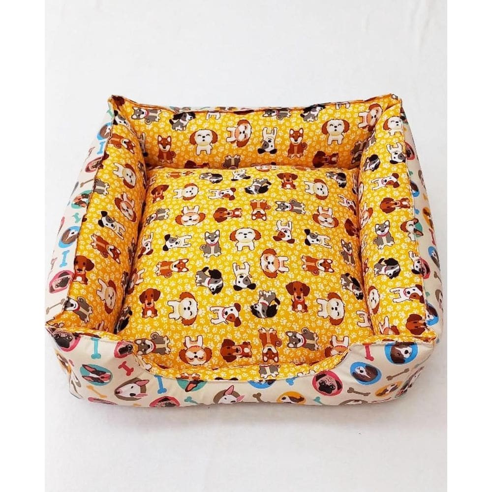 Cama Pet Luxo De Cachorrinhos Branco/Laranja Cães E Gatos M