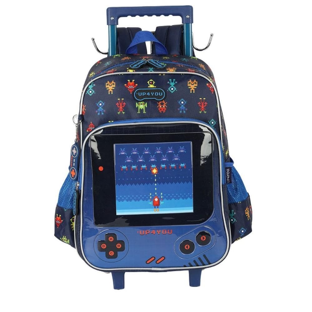 Mochila de Rodinhas Com Alça Luxcel Up4You Gamer Azul
