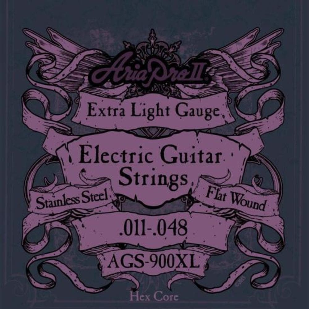 Encordoamento Guitarra Flat Wound .011 Ags900Xl Aria Pro Ii