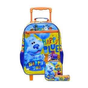 Kit Escolar Mochila De Rodas + Lancheira + Estojo Dog Blue