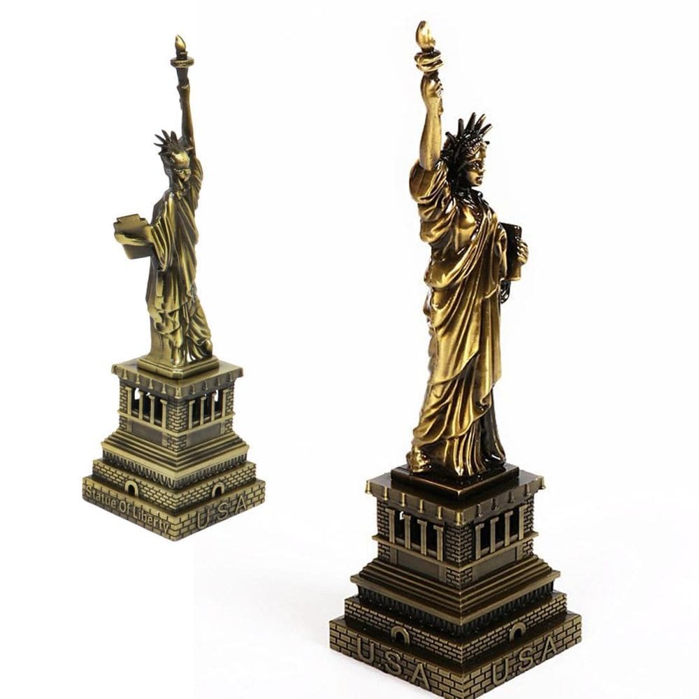 Decoração Enfeite Miniatura Estátua Da Liberdade Metal 25Cm