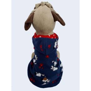 Blusa Pet Azul Cachorrinhos Com Capuz Dupla Face Tam G