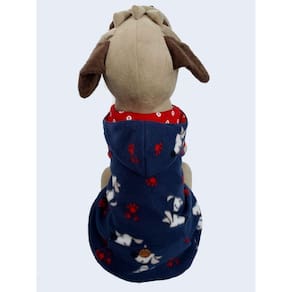 Blusa Pet Azul Cachorrinhos Com Capuz Dupla Face Tam P