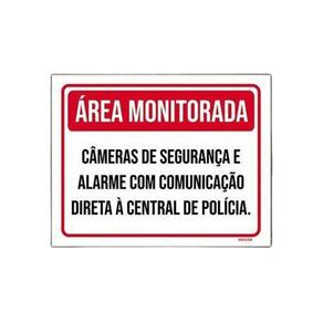 Placa Área Monitorada Câmeras De Segurança E Alarme 36X46