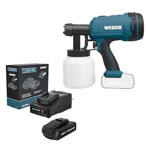 Pistola Pintura 18V A Bat Ws2342.9 Wesco + Carreg E 1Bat 2Ah