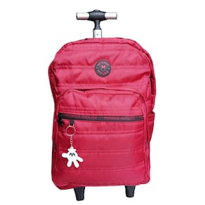 Mochila Com Rodinha T Vermelha Minnie Escolar Xeryus