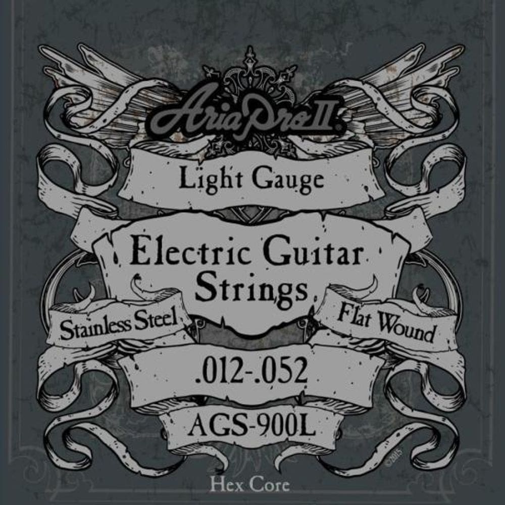 Encordoamento Guitarra Flat Wound .012 Ags900L Aria Pro Ii