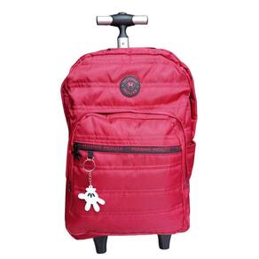 Mochila Com Rodinha T Vermelha Minnie Escolar Xeryus