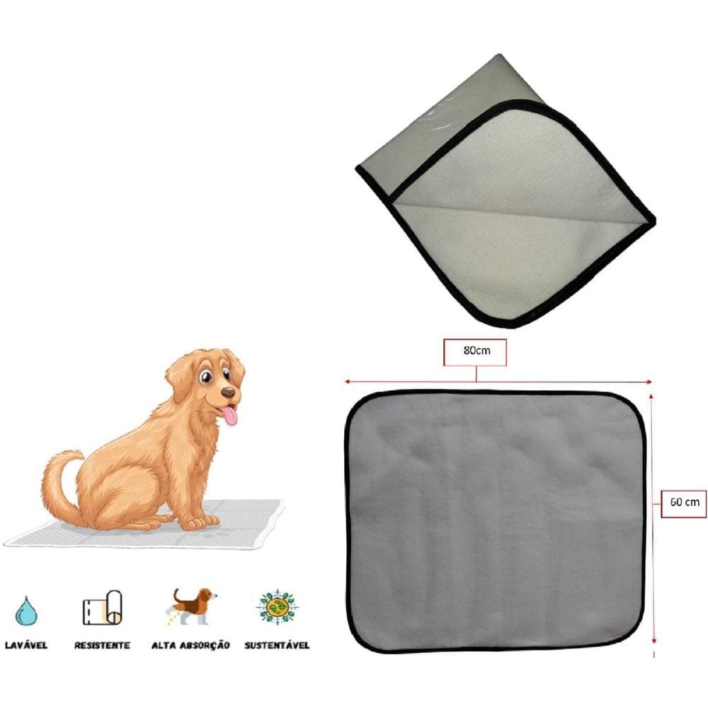 Tapete Lavável Cachorro Cães Canino Dog, 60 X 80 Cm, 1 M