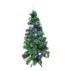Árvore De Natal Fibra Optica Pinha E Cerejinha 1,20M Dn120