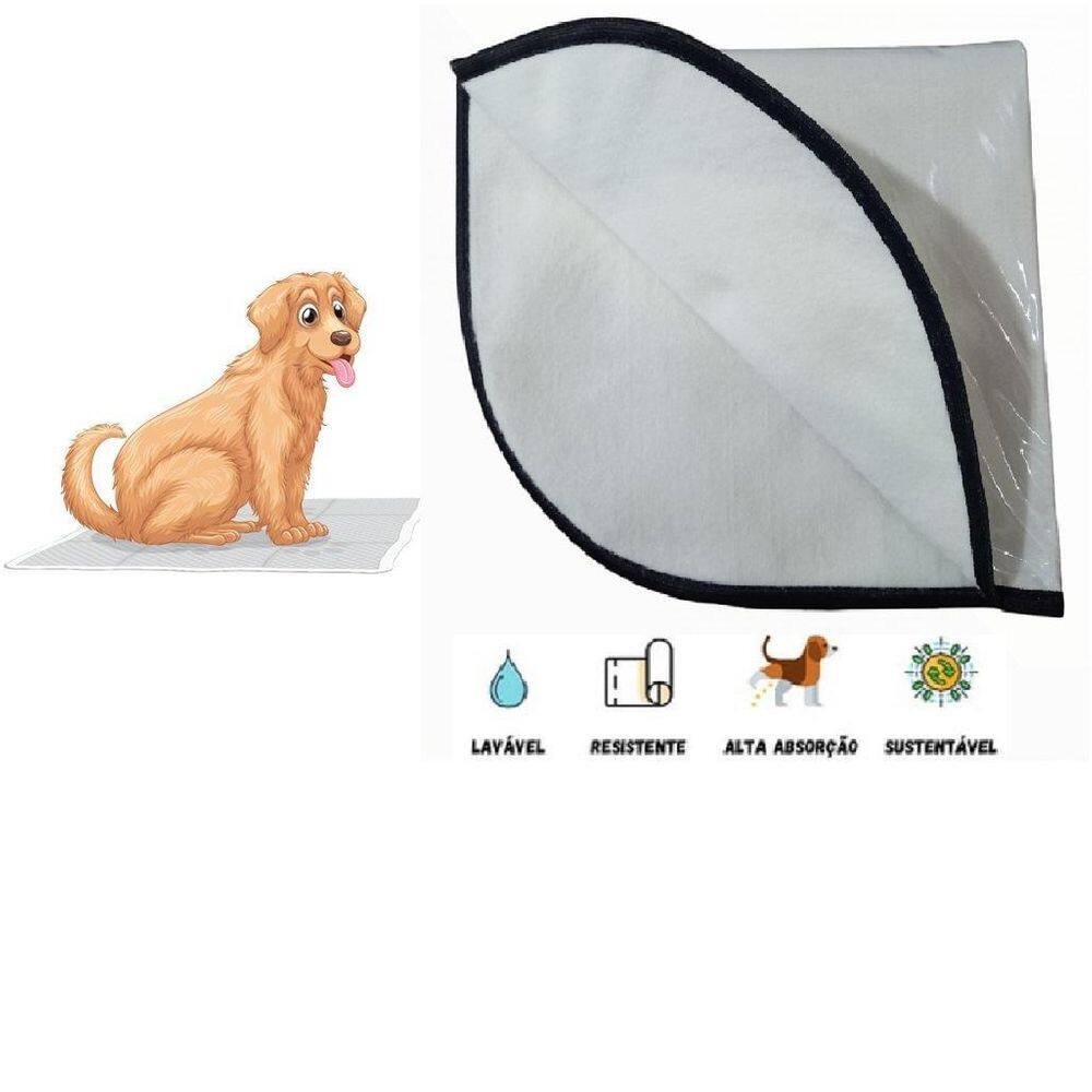 Tapete Lavável Para Cachorro, Tamanho M, 60 X 80 Cm, 05 Unid