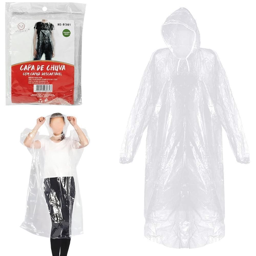 Capa De Chuva Adulto De Plastico Tamanho Unico