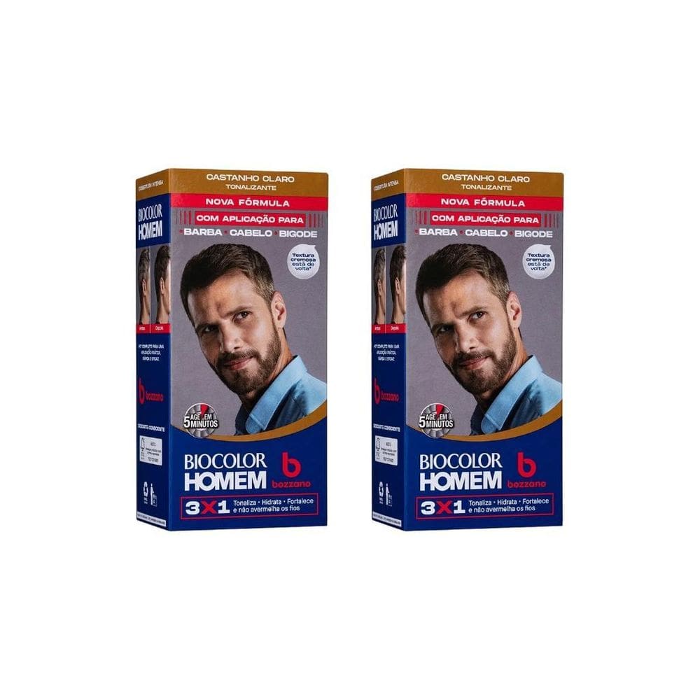 Coloraçao Biocolor Homem Bozzano Castanho Claro-Kit C/2Un