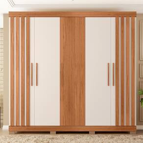 Guarda Roupa Casal 5 Portas 2 Gavetas Marta Marrom Caemmun