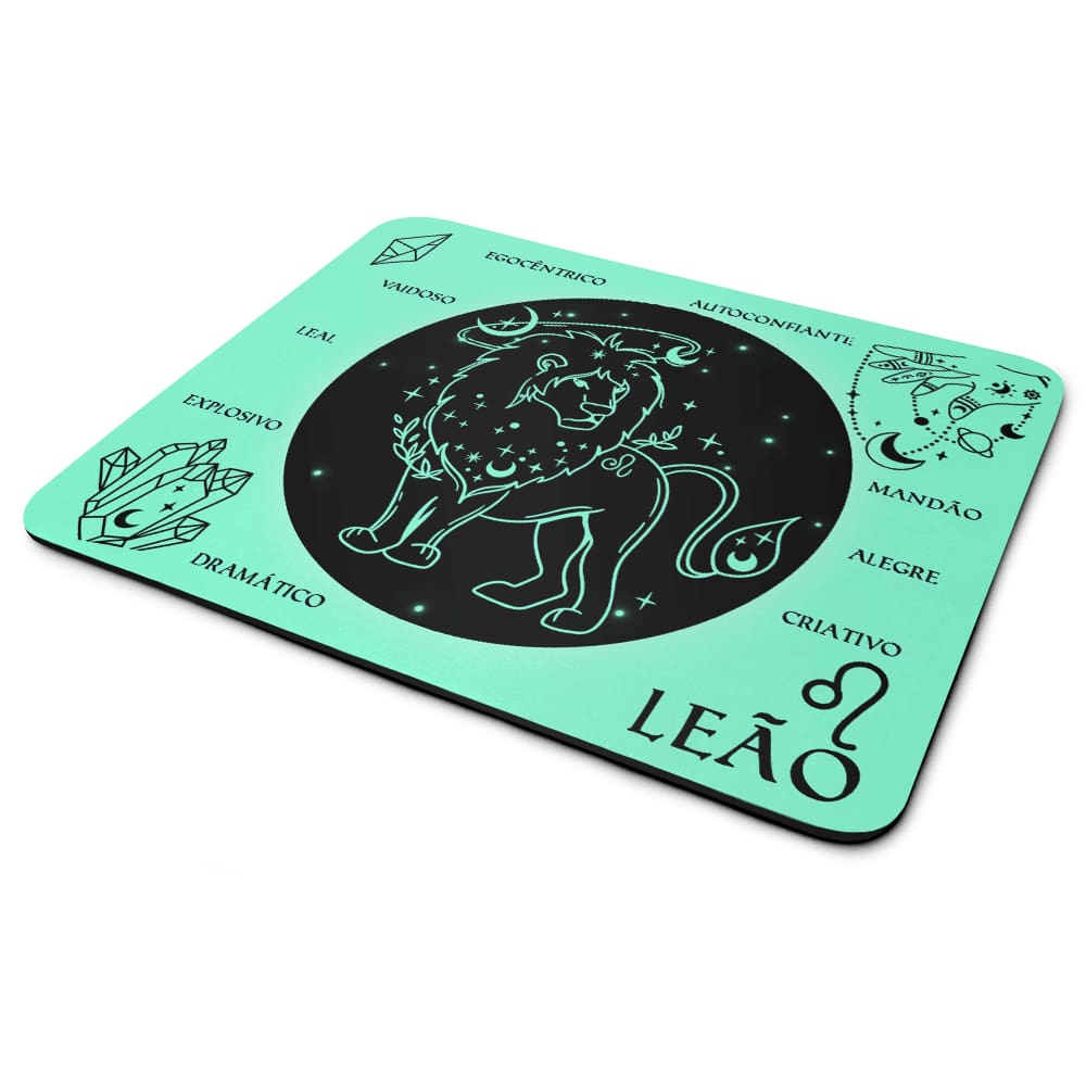 Mouse Pad Signos - Leão - Light Green 22x18