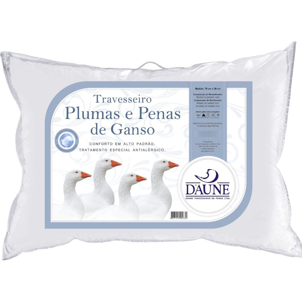 Travesseiro 50% Plumas De Ganso 50% Penas 50x70cm Daune