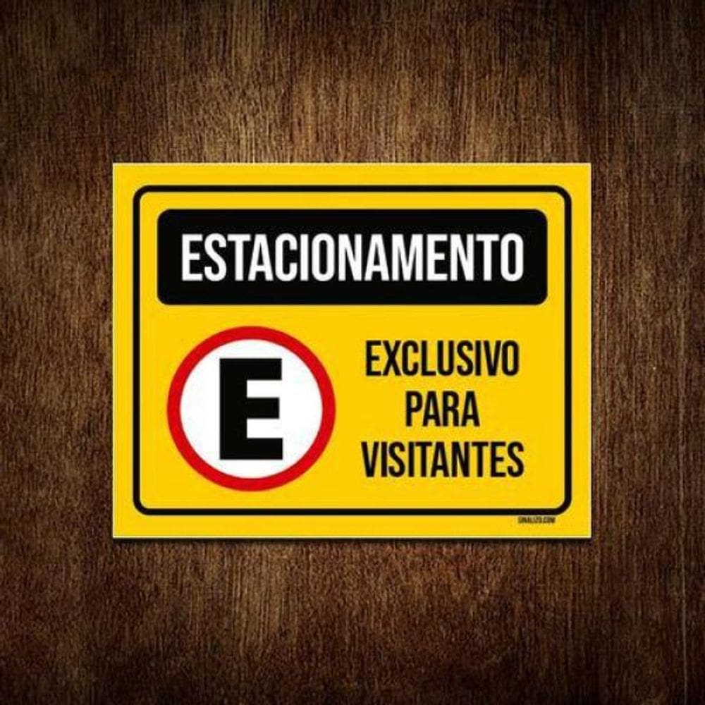 Placa Estacionamento Exclusivo Visitantes 18x23 3un