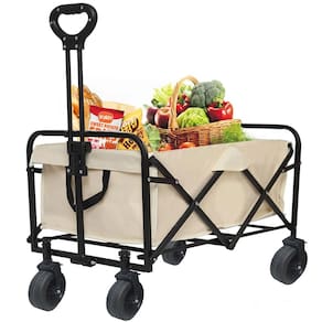 Carrinho Vagao Utilitario Dobravel Carga Roda Grande Capacidade Caçamba Armazenamento Terreno Jardim Mudança Acampamento Multiuso Resistente